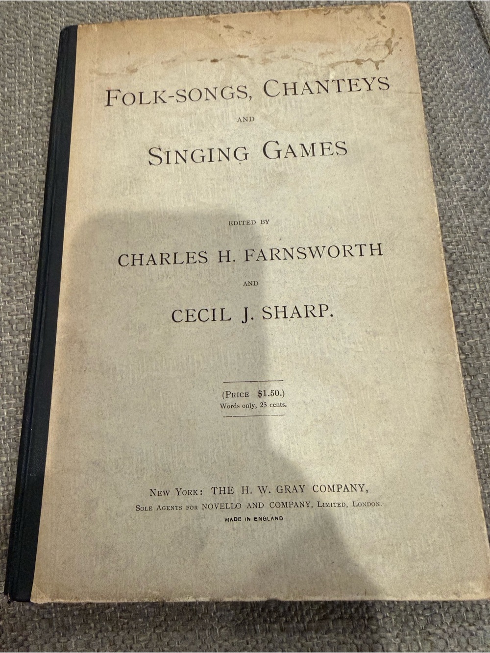 Folk-Songs, Chanteys and Singing Games - Vintage Music Book (Black/Tan)